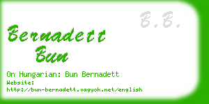 bernadett bun business card